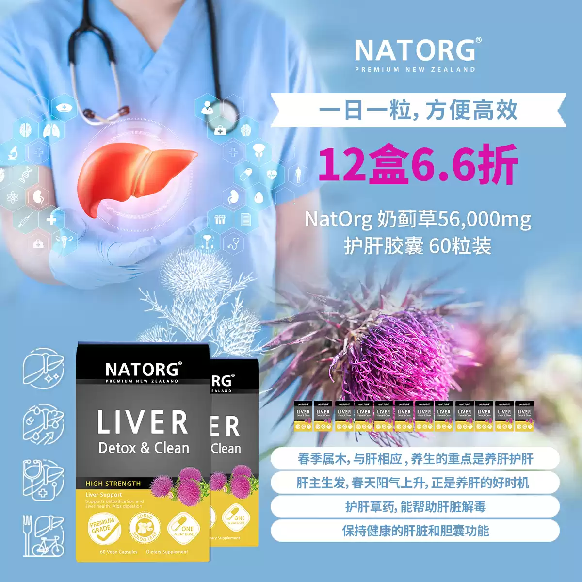 NATORG Liver Detox 56000 60caps 12units 34% off