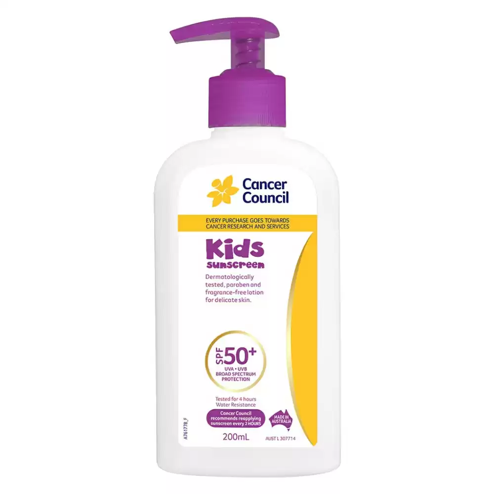 Cancer Council 澳美皙 Kids Sunscreen  儿童高倍防晒霜 SPF50+ 200ml（ 4小时防水款）